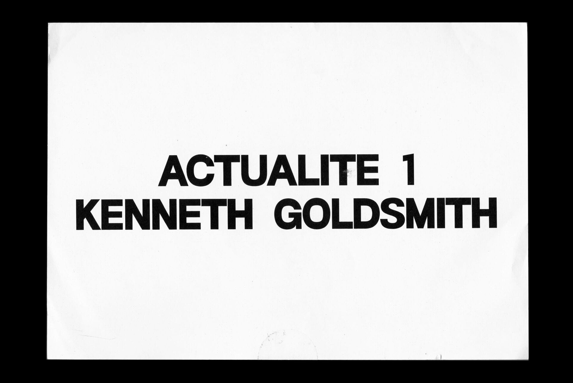 actualite 01 : kenneth goldsmith